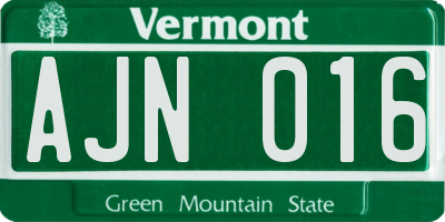 VT license plate AJN016