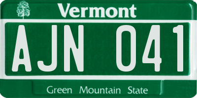 VT license plate AJN041