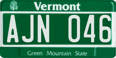 VT license plate AJN046