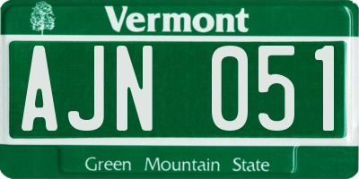 VT license plate AJN051