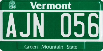 VT license plate AJN056