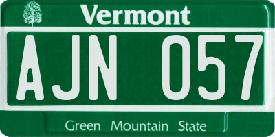 VT license plate AJN057