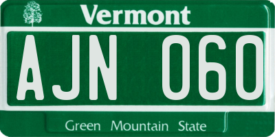 VT license plate AJN060