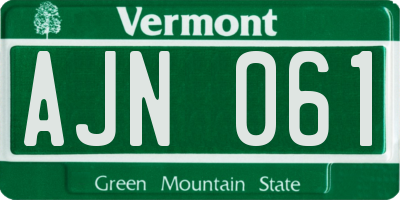 VT license plate AJN061