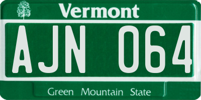 VT license plate AJN064