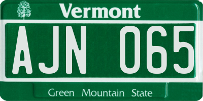 VT license plate AJN065