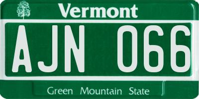VT license plate AJN066