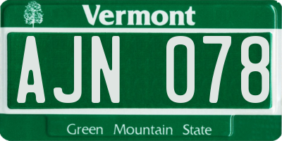 VT license plate AJN078
