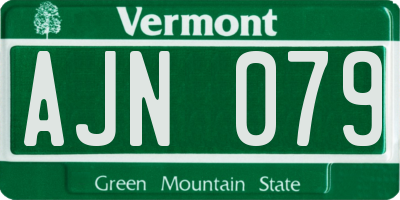 VT license plate AJN079