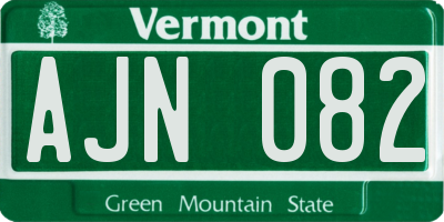 VT license plate AJN082