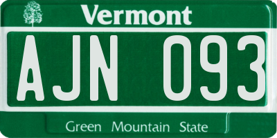 VT license plate AJN093