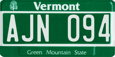VT license plate AJN094