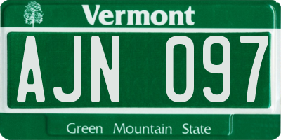 VT license plate AJN097