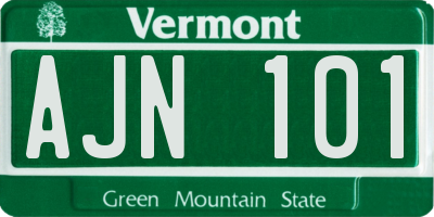 VT license plate AJN101