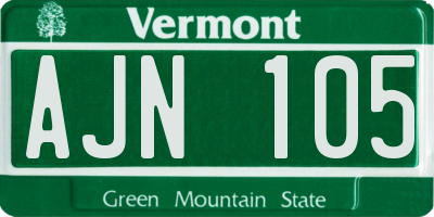 VT license plate AJN105