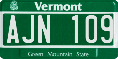 VT license plate AJN109