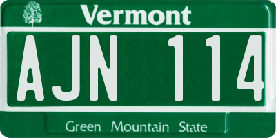VT license plate AJN114
