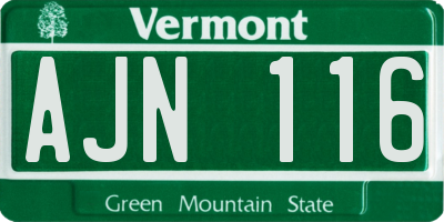 VT license plate AJN116