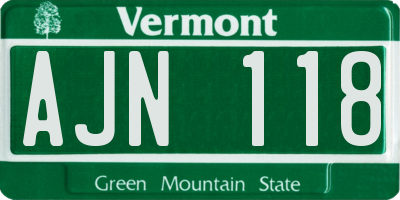 VT license plate AJN118