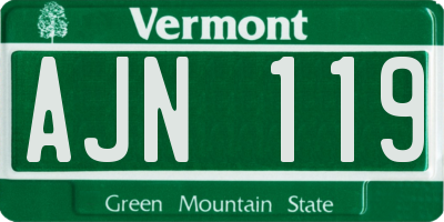 VT license plate AJN119