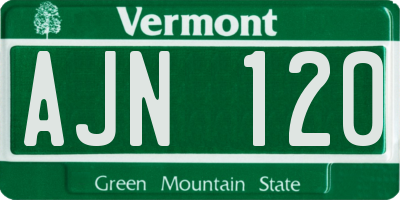 VT license plate AJN120