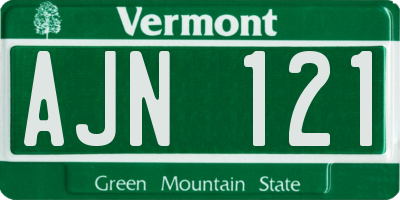 VT license plate AJN121