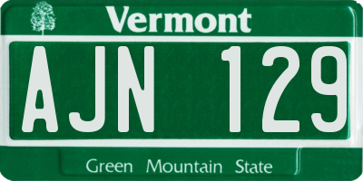 VT license plate AJN129