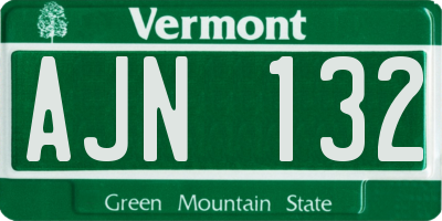 VT license plate AJN132