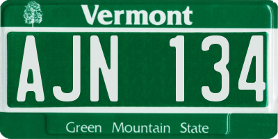 VT license plate AJN134