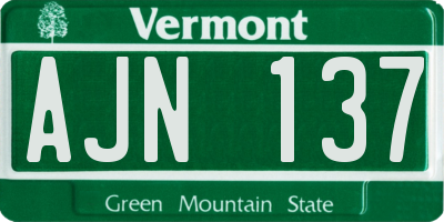 VT license plate AJN137