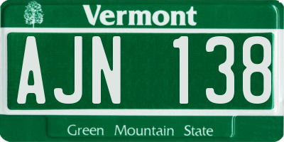 VT license plate AJN138