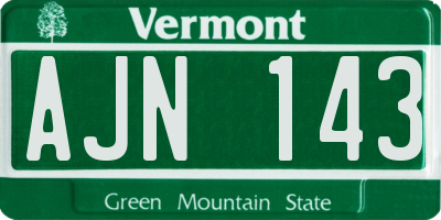 VT license plate AJN143