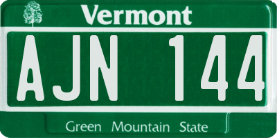 VT license plate AJN144