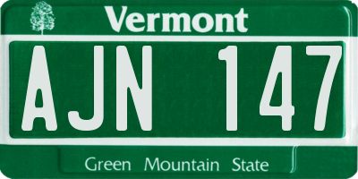 VT license plate AJN147