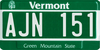 VT license plate AJN151