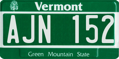 VT license plate AJN152