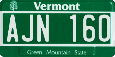 VT license plate AJN160