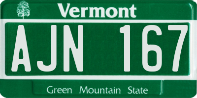 VT license plate AJN167