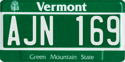 VT license plate AJN169