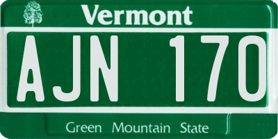 VT license plate AJN170