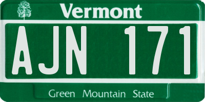 VT license plate AJN171