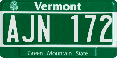 VT license plate AJN172