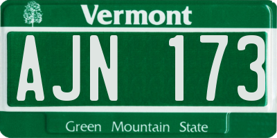 VT license plate AJN173