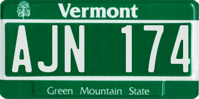 VT license plate AJN174