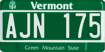 VT license plate AJN175