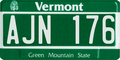 VT license plate AJN176
