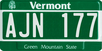 VT license plate AJN177