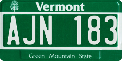 VT license plate AJN183
