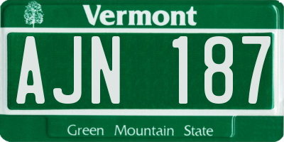 VT license plate AJN187