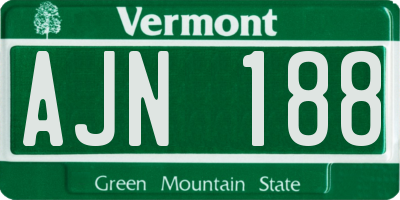 VT license plate AJN188